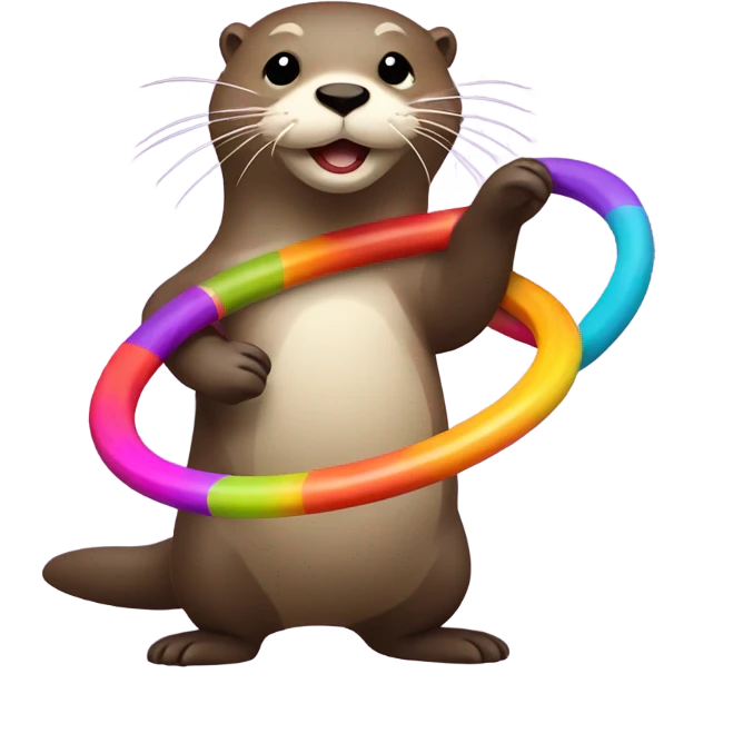 Otter doing hula hoop emoji