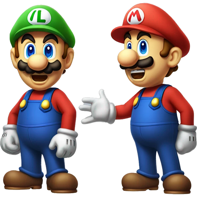 mario and luigi arguing  emoji