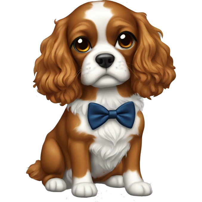 Cavalier with bowtie charm emoji