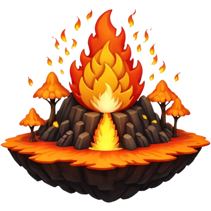 fire flying island emoji