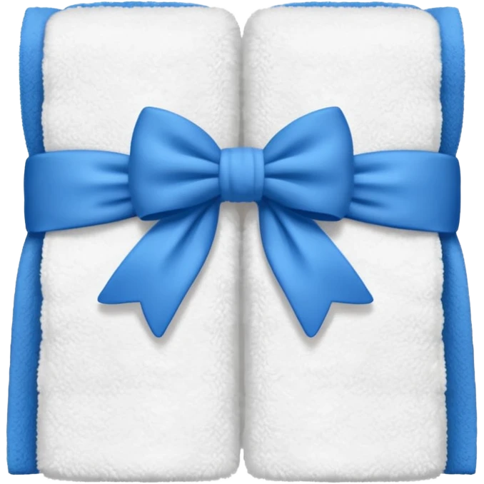White towels with blues bow emoji