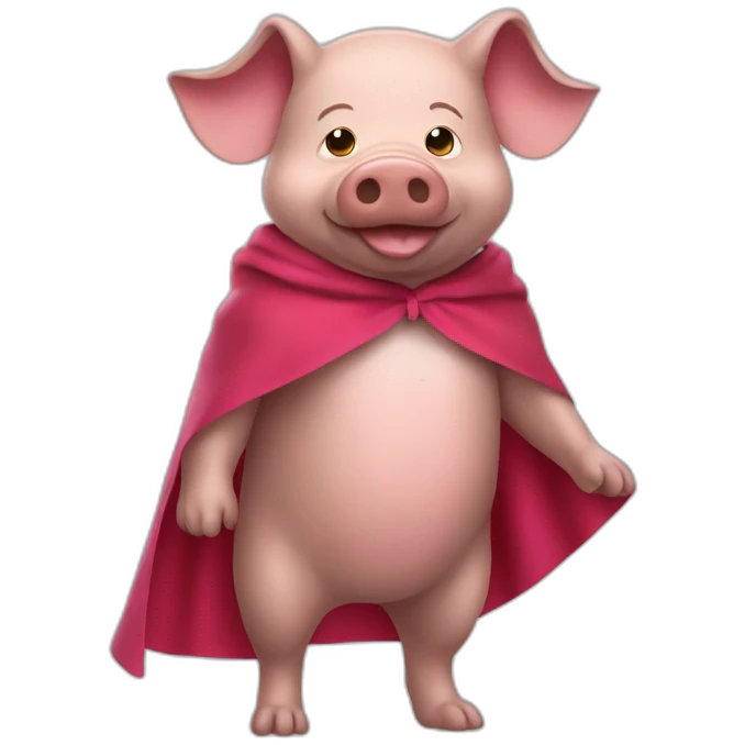 un emoji cochon avec une cape emoji