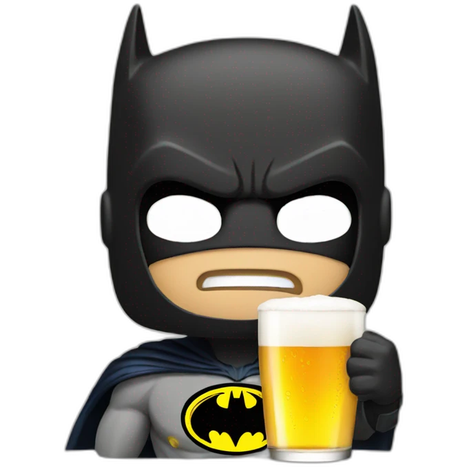 Batman drinking beer emoji