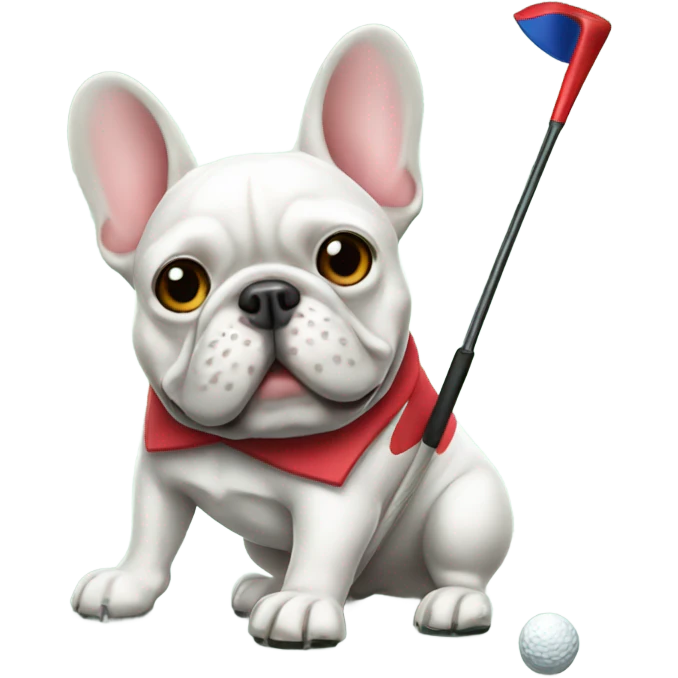 French bulldog golf emoji