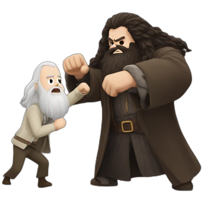 Hagrid punching dumbledore emoji