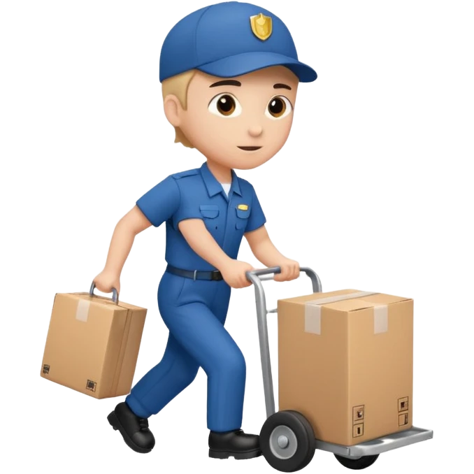Foot courier with hand truck,Delivery Crew emoji