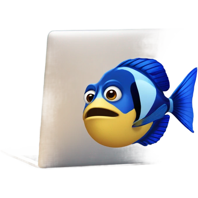 finding dory using a macbook emoji
