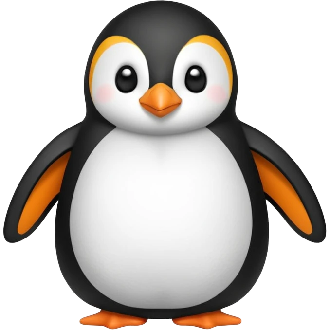 Adorable fluffy penguin plush with the letters YH on the belly emoji