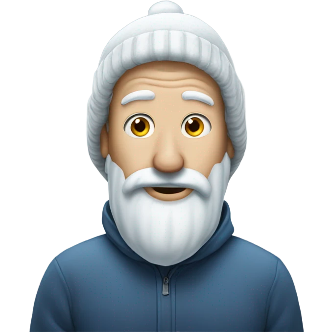Snowing on man with big nose emoji