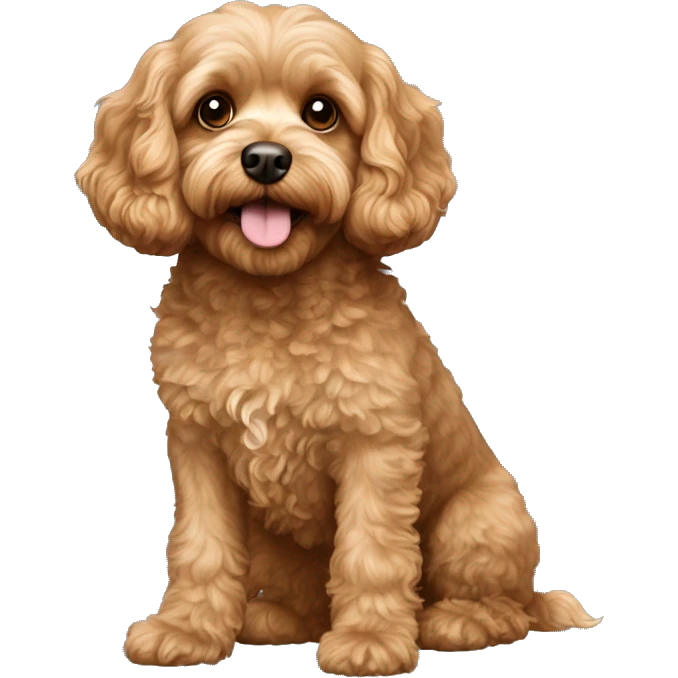 light brown cavapoo dog emoji