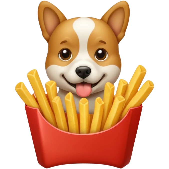 Dog eating Fries  emoji