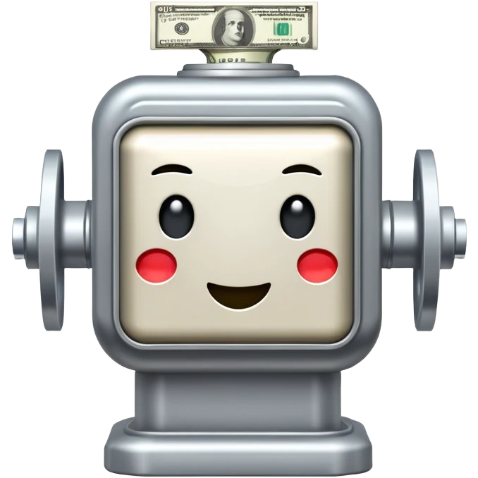 Money dispenser with crossed arms emoji