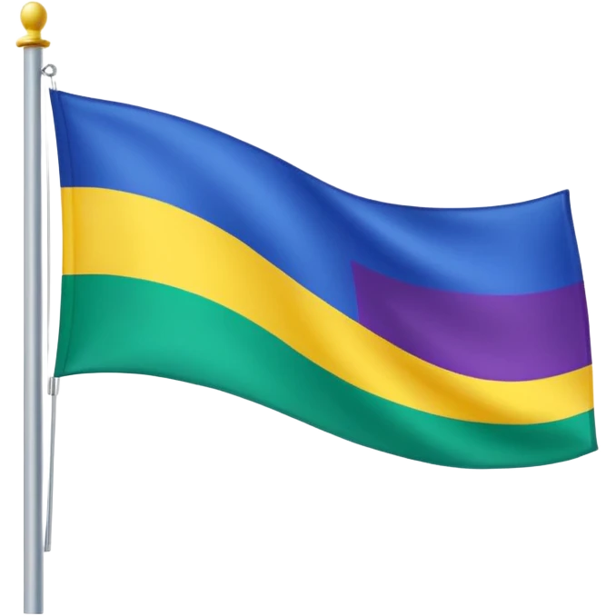 Bandera color azul amarillo morado y verde, seccionada en 4 partes iguales emoji
