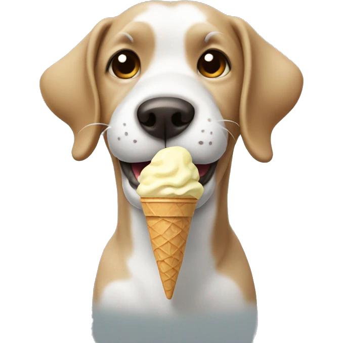 Dog eating ice cream  emoji