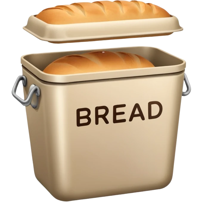 Small Beige metal container with the word “bread” on it  emoji