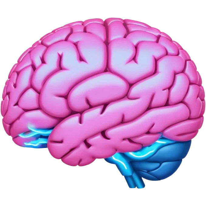 glowing neon brain emoji