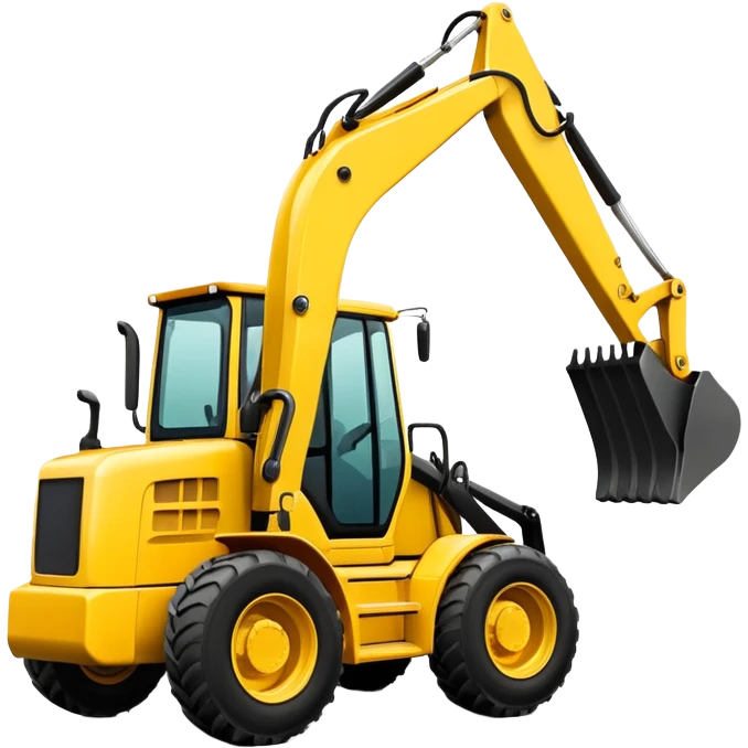 backhoe loader front view emoji