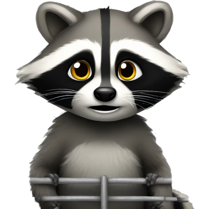 Raccoon in prison emoji