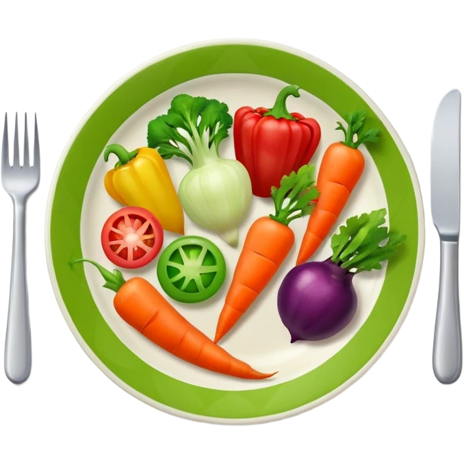 plate with vegetables and a check mark emoji