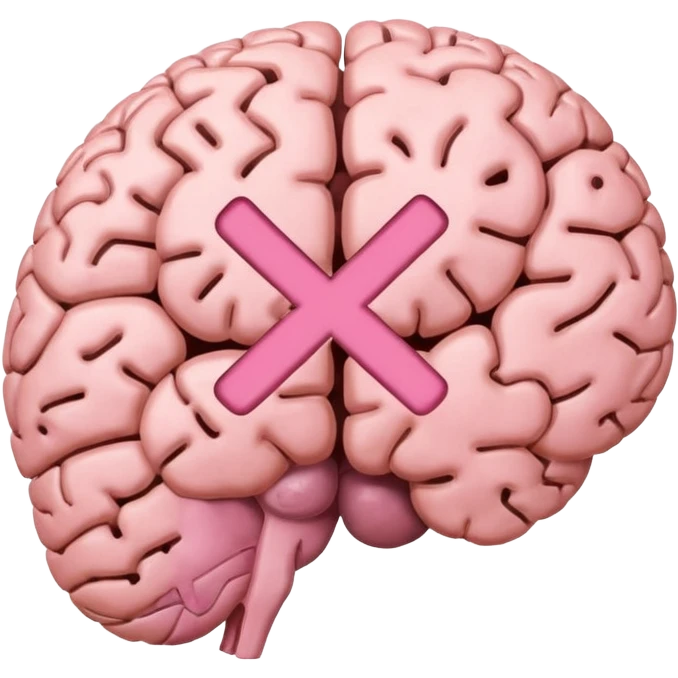 The brain and the X mark on it emoji