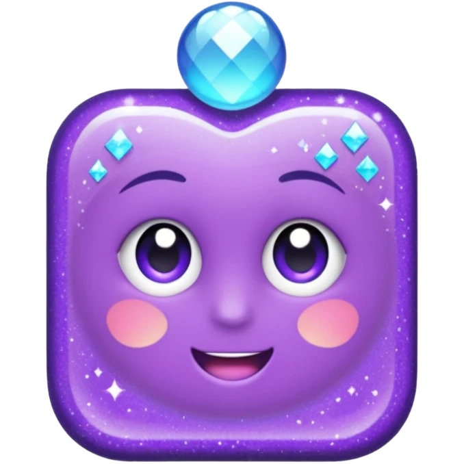glitter purple and cian check emoji