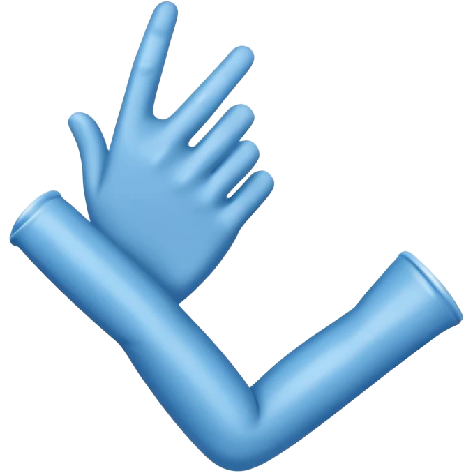 Arm in a blue cast with white edges at top and bottom  emoji