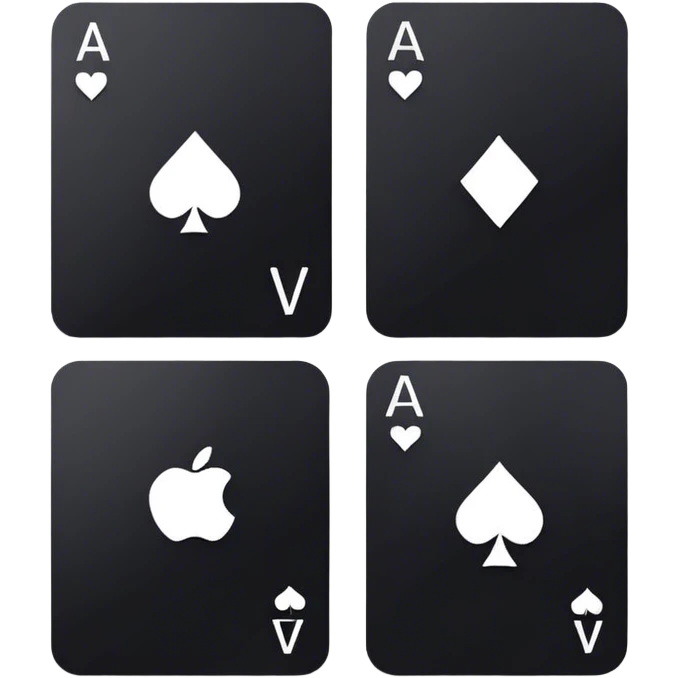 black cards with wite text emoji