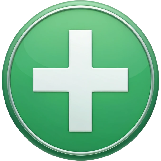white plus sign with a green circle background emoji