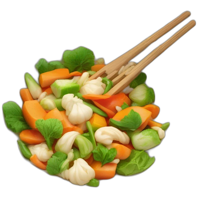 poelée de légumes dans un wok emoji