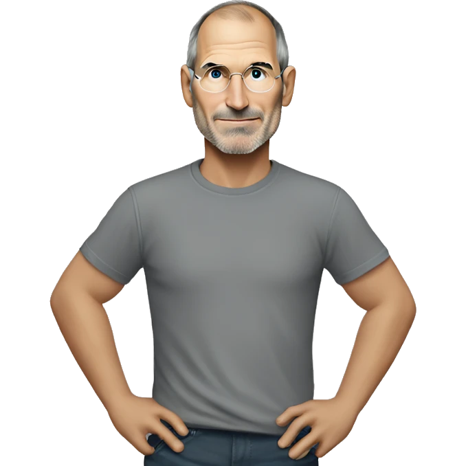 steve jobs with gray t-shirts emoji