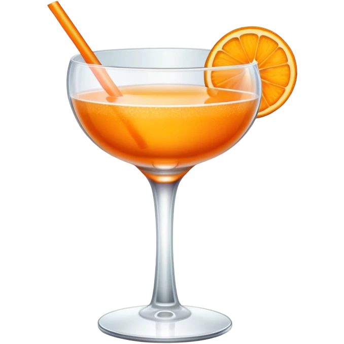 a cocktail glass in a coupe shape with orange liquid  inside with orange sugar on the rim of the glass emoji