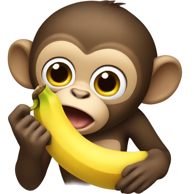 Monkey eat banana emoji