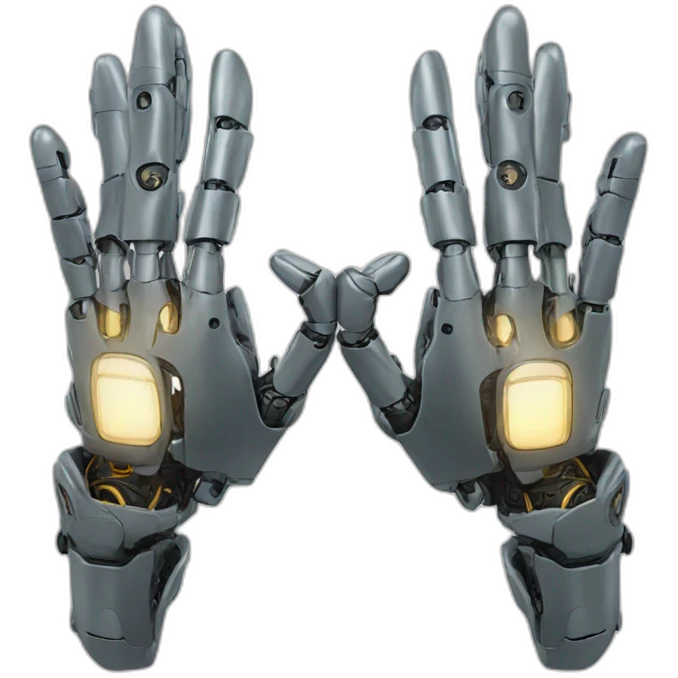 Robot hands pray emoji
