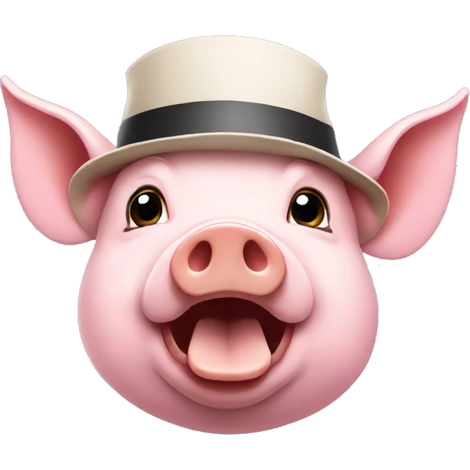 Pig with burgerhat emoji