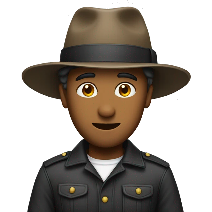 A man with a hat emoji