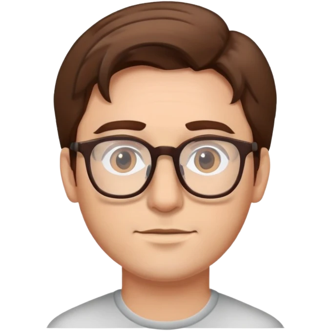 man with glasses and brown hair emoji