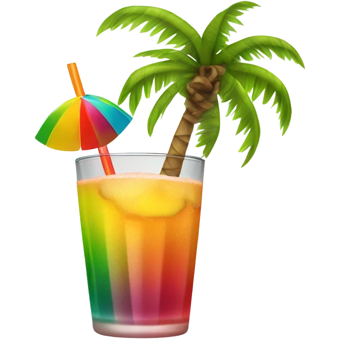 Palm tree drinking a cocktail emoji