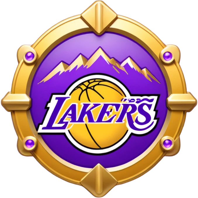 Los Angeles Lakers Badge 3D and Glitch effect emoji