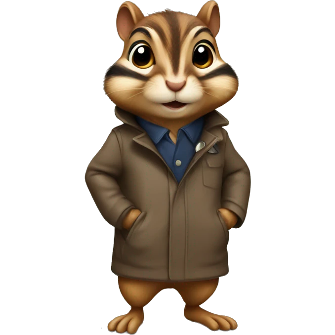 chipmunk with a detective coat emoji