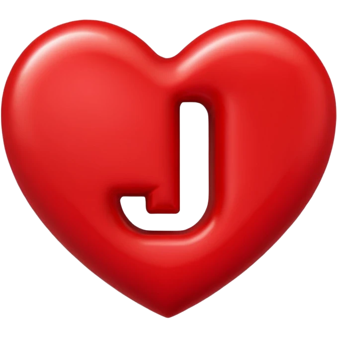  Red J initial in read heart emoji