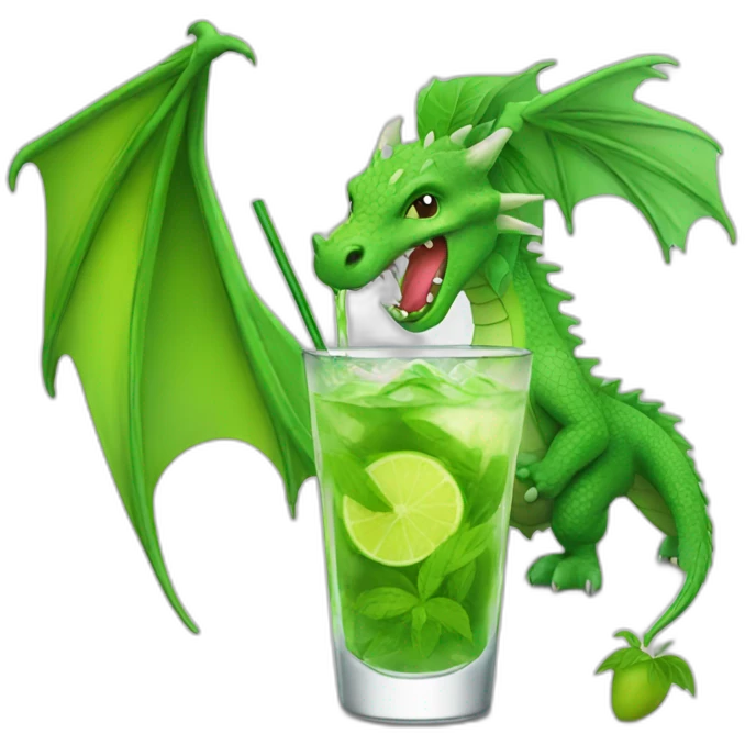 dragon drinking mojito emoji