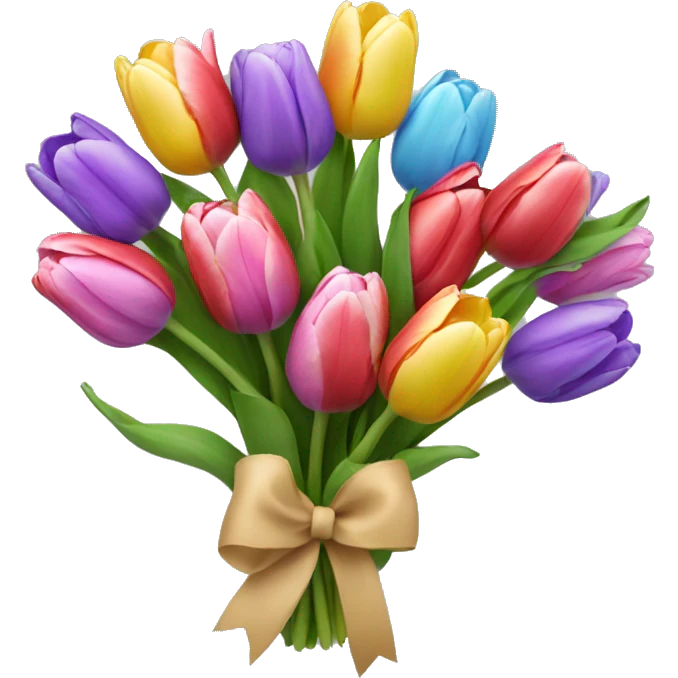 a bouquet of multicolor tulip flowers emoji