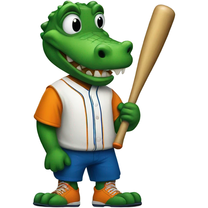 Gator with a baseball bat emoji