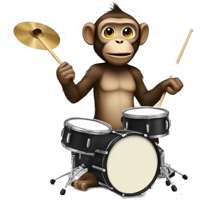 Monkey drummer emoji
