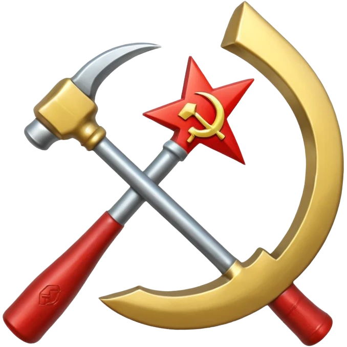 hammer and sickle with solid red background emoji