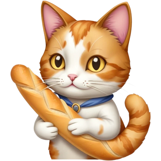 Cat holding baguette  emoji