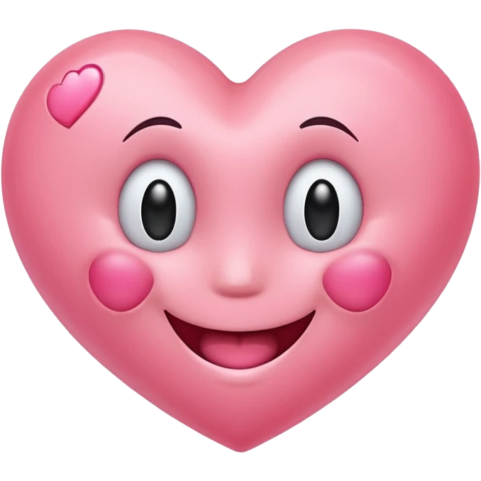 peach heart with a smiley face emoji