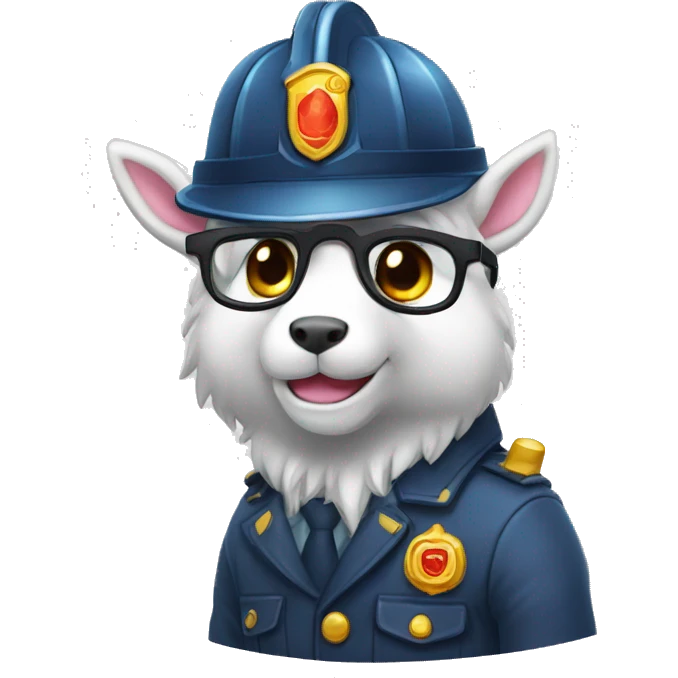 Licorne pompier à lunette emoji