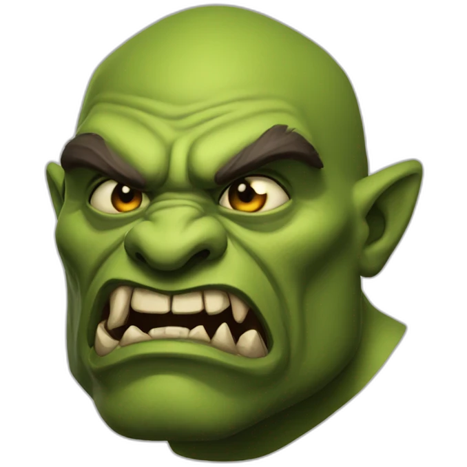Orc(world of warcraft) expressing a lack of interest emoji