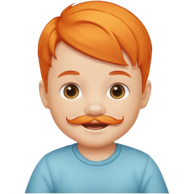 orange hair baby mustashed baby emoji